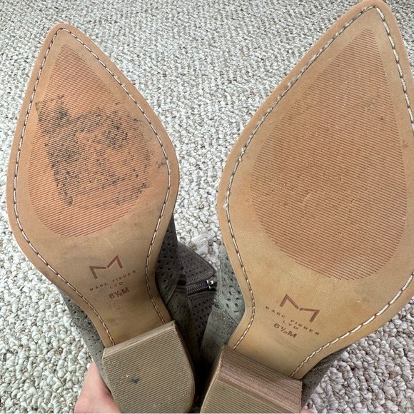 Marc Fisher Daire Perforated Gray Bootie - Picture 9 of 10